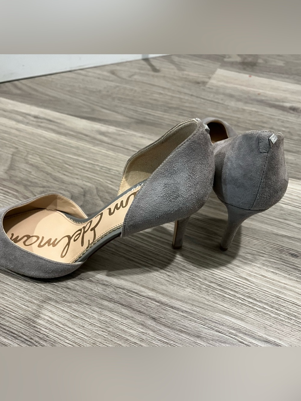 Sam Edelman Gray Suede Pointed Kitten Heels - Picture 4 of 7
